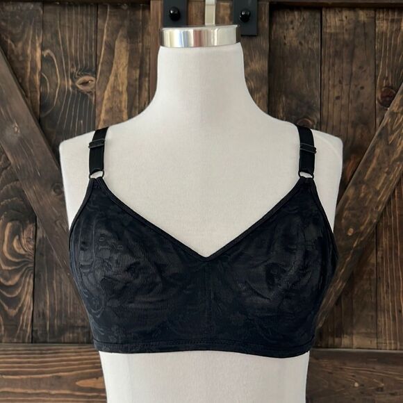 Vintage warners hidden powers black seamless style 1046 bra Sz- 38C - Picture 1 of 10
